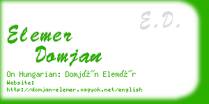 elemer domjan business card